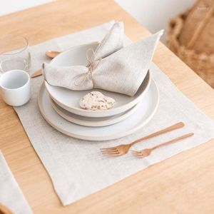 Table Napkin 12 Pcs White Linen Placemats For Decor. Rustic Dining Placemat Set Holidays. Natural Place Mats