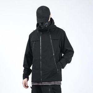 Мужские куртки Silenstorm Techwear Black Softshell Jacket Hip Hop Style Punk Streetwear