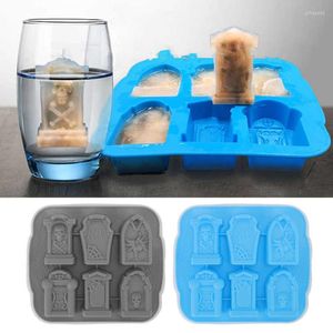 Baking Moulds 6 Cells 3D Tombstone Ice Mold Silicone Cake Candy Chocolate Maker Tray DIY Whiskey Cocktail Ball