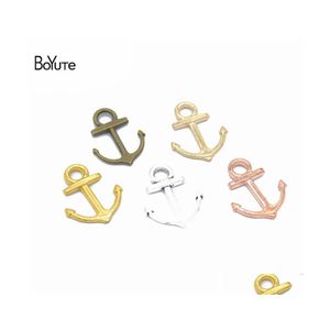 Chains Boyute 100 Pieces/Lot 6 Colors 18X14Mm Metal Alloy Sea Anchor Pendant Charms Diy Jewelry Accessories Drop Delivery Necklaces P Dhf1T