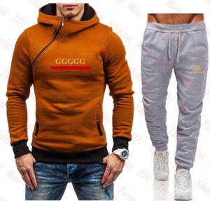 Designer Tracksuits Homens Roupas Homens Conjuntos Primavera Outono Inverno Logotipo Impressão Hoodie Set Fleece Zipper Com Capuz Moletom E Calças Casuais Mens Jogging Terno