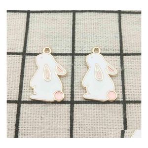 Charms 10pcs Эмалевые украшения для кролика шарм