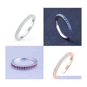 Bandringe Cwwzircons Stack Micro Pave Cz Mode Frauen Verlobung Hochzeit Braut Party Zirkonia Sets Schmuck Geschenk R127 1098 T Dhbxl