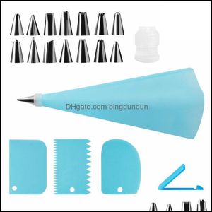 Baking Pastry Tools The 20Pcs/Set Cake Decorating Kit Pi Bag Icing Tips Scraper For Supplies 889 Drop Delivery Home Garden Kitchen Dh9Kp
