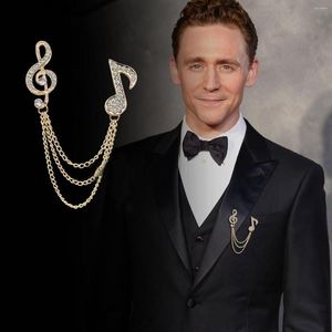 Brooches Luxury Crystal Musical Note Clothing & Accessories Coat Suit Scarves Shawl Badges Lapel Pin Music Teacher Gifts For Men