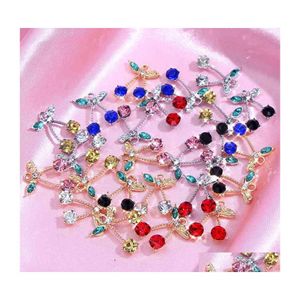 チェーン10pcs/set gold sier coler Cherry Crystal CharmsファッションフルーツジュエリーアクセサリーDIYイヤリングペンダントネックレスd dhnrgを作る