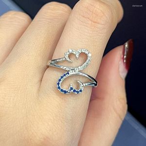 Bröllopsringar caoshi delikat estetik för kvinnor eleganta temperament finger tillbehör ljusa zirkoniums smycken ceremoni