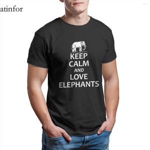 Koszule męskie Keep Calm and Love Elephants Funny Elephant T-shirt Pary pasujące do uroczego cosplay 4xl 5xl 6xl Najwyższej jakości Mężczyźni Ubranie 26169