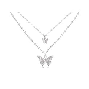 Pendant Necklaces Fashion Shiny Butterfly Ladies Exquisite Double Layer Clavicle Chain Jewelry For Gift Drop Delivery Pendants Otgca