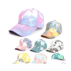 Boll Caps Fashion Street Tie Dye Baseball Cap Summer Men Women Trend Lovers Colorf Snapback Hat Sun Outdoor Justerbar Drop Delivery Otgxq