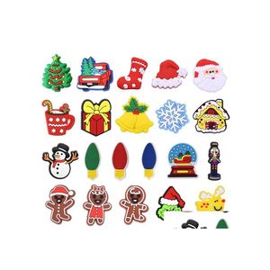 Sko delar tillbeh￶r grossist som s￤ljer jul charms anpassad croc pvc f￶r clog skor dekoration barn g￥va drop leverans dh3hg