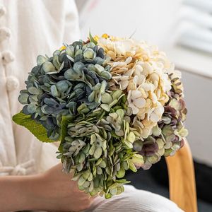 Dekoratif çiçek çelenk retro sonbahar ortanca buket yapay oda ev dekorasyon düğün çiçek aranjman parti malzemeleri po pro