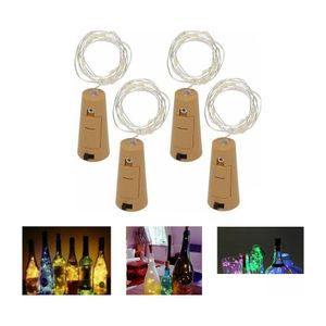 LED -strängar 1m 10LED 2M 20LED LAMP Cork Shaped Bottle Stopper Light Glass Wine Copper Wire String Lights For Xmas Party Wedding Hall Otcjx