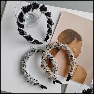 Opaski na głowę mody Pearl skręcone opaski do włosów dla kobiet nakrywacza polka kropka opaska na opaskę u dziewcząt Hairband Hoop Akcesoria Kobieta Drop otnee