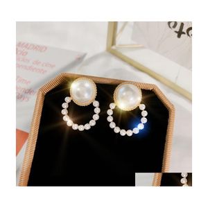 Stud Fashion Jewelry S925 Sier Post Earrings Vintage Faux Pearl Circle Drop Delivery Dhc3L