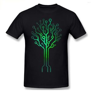Erkek Tişörtleri Hayat Ağacı Elektronik Devre Board Gömleği Büyük O boy pamuklu Kısa Kollu Özel Erkekler Tshirt