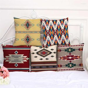 Pillow Case Throw Cases Bohemian Aztec Geometric Pattern Cushion Cover 45cmx45cm Home Living Room Decoration Linen/Cotton Pillowcover
