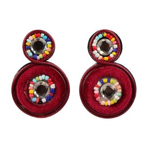 Dangle Earrings Colorful Bead Acrylic Crystal Round Pendant Ethnic Drop For Women Florate Brand Wholesale Statement Party Jewel & Chandelier