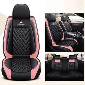 Car Seat Covers Cover Full Set Vehicle Cushion Not Moves Universal Pu Leather Coffee/Beige Non-Slide For Dacia Logan X8 X45