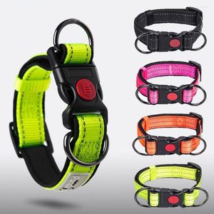 Dog Collars Collar Soft Padded Reflective Safety Pet With Locking Buckle Heavy Duty Adjustable For Medium Large Dogs