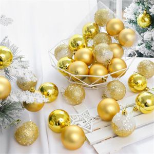 Christmas Decorations 9Pcs Rose Gold Plastic Balls Ornament 6cm Hang Pendant Ball Indoor Year Xmas Tree Decor Home Decoration