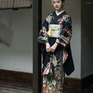 Vestido étnico Kimonos Women Women Tradicional Vestido de Evening Yukata Vintage Flor Kimono Vestido Noble Geisha Cosplay Fantas