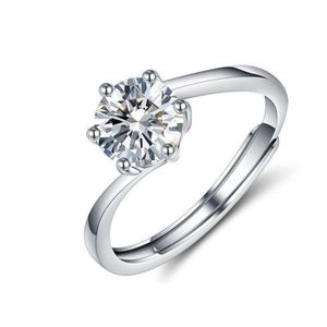 Alyans ayarlanabilir nişan yüzüğü kristal kadınlar beyaz kübik zirkonya trend kadın aşk mücevher damla teslimat otxfi