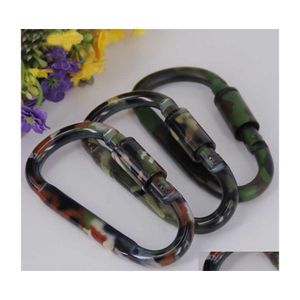 Key Rings Camo Aluminum Carabiner Clip Rotary Lock D Ring Buckle Keychains Cam Mountain Snap Hook Outdoor Travel Tool P83Fa Drop Del Dh6A3