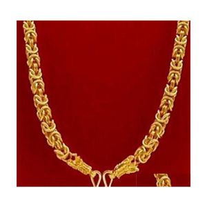 Kedjor halsband pojkar mens kedja 18k gult guld fylld hip hop tungt tjocka tvinnade chunky choker mode smycken 24 tum 25 droppe dhcmy