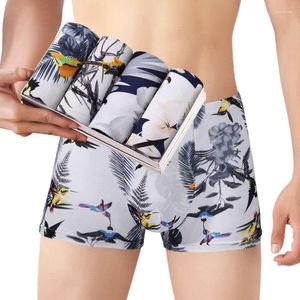 Underpants 4pcs/Morn Men Underwear Cotton Boxer Удобно дышащие мужские трусики Trunk Boxershorts Man