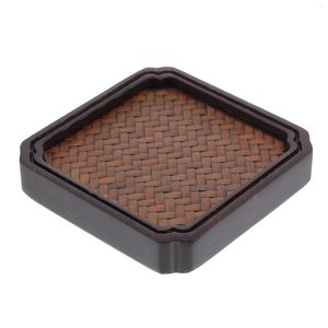 Tapetes de mesa bandeja de chá manchas de tanta de xícara de cesto de cesta de kung portador de café rattan jake weat chinês garrafa decorativa