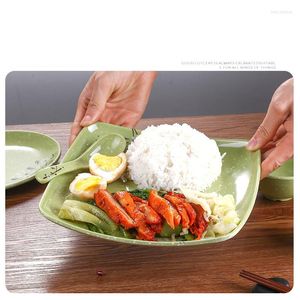 Plates Plastic Melamine Square Plate Western Chinese Main Dish Restaurant Cutlery Commercial Large 3PCS