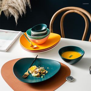 Пластины 1pc 12 дюймов дизайн керамическая салатная чаша десертная тарелка Поддержка рамекина ужина блюда для завтрака обеденный залог