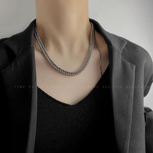 Catene Argento Collana laterale a catena per donna Uomo Moda Matrimonio Fidanzamento Gioielli Donna Commercio all'ingrosso