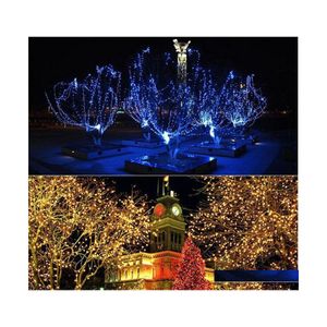 Strings LED AC 110V/220V 10m Luzes 100Leds Fancy Ball Festival Decorativo Festival Twinkle String Lâmpada Garland 10Colors Drop Otgli