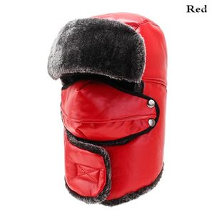 Berets Winter Hats Beanies For Men Women Caps Balaclava Removable Mask Bonnet PU Leather Hat Bomber 360 Degrees Warm