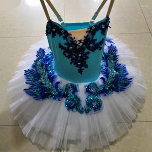 Scene Wear Blue Bird Performance Ballet Tutu Swan Lake Pancake Child Leotard Dress Ballerina Girl Dance Clothing