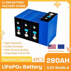 4st 3.2V 12V LIFEPO4 280AH Batteripaket A Bateria Cycle Prismatic For Solar DIY LITHIUM JON RECHARGEABELT BATTERIES CELLER CELLER