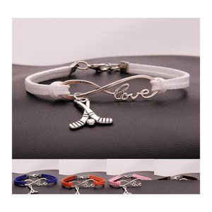 Шарм браслеты хоккейный спортивный браслет винтажные бесконечные любовь Veet Tope Wrap Lobster Brangle Bristal для женских ювелирных украшений для женщин Ott8w