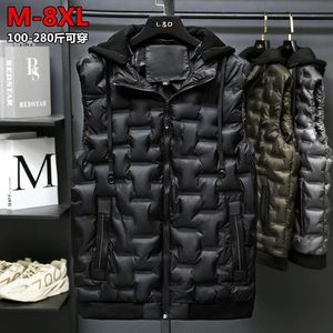 Coletes Masculinos Crocodilo Marca Outono Inverno Homens Colete Algodão Jaqueta Sem Manga Para Baixo Colete Masculino Casaco Casual Plus Size 8XL Masculino