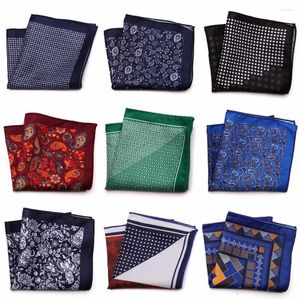 Bow Ties Tailor Smith Designer Pocket Square Printed Microfiber Paisley Checked Fashion Handkerchief Dot Floral Stye Hanky