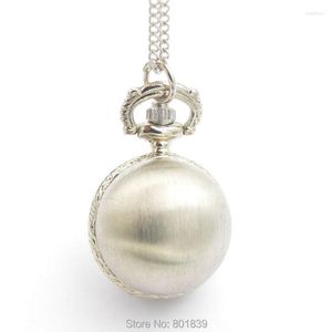 جيب الساعات الفضية الفضية نغمة التصميم الكرة الكوارتز للسيدات السيدات الفتيات قلادة مشاهدة لطيفة عيد الميلاد هدية الجملة السعر H029