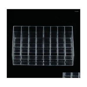 Storage Boxes Bins 24/36/40 Transparent Grid Acrylic Cosmetic Display Stand Lipstick Box Makeup Make Up Case Sundry Jewelry Tools Dhvif