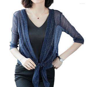 Women's Knits Thin 1/2 Sleeve Shrug Bolero Women Short Casaco Feminino Slim Woman Open Stitch Womens Cardigan Coats Outer