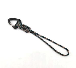 Açık Gadgets Paracord Keychain Örgü Naylon Kradard Metal Üçgen Tokalı Yüksek Mukavemetli Paraşüt Kablosu Karabin