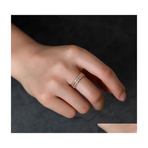 Cluster Ringe 2021 Design Koreanische Einfache Dreieck Zirkon Ring Gang Einstellbare Öffnung Für Frauen Weibliche Party Schmuck Drop Lieferung DHDIX