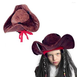 Berets Halloween Pirate Cowboy Hat Kids Cap Cosplay Props Decoration Accessories for Prom Party