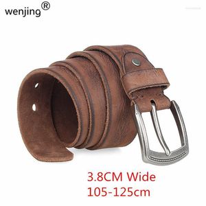 Belts Import Full Grain Leather Cowhide Hand Made 3.8cm Wide Men Genuine Enek22
