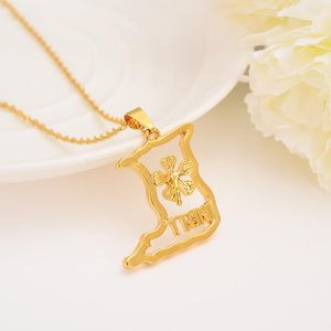 Pendant Necklaces Gold Color Trinidad And Tobago Map Flag Necklace Chain Women Girls Boy Men Party Trendy Jewelry Gifts Kids Daily Wear