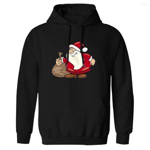 Herr hoodies hooded mens jultomten claus tryck mode k- tröja vintage outwear kläder toppar avslappnad 2023 ankomst moletom masculino